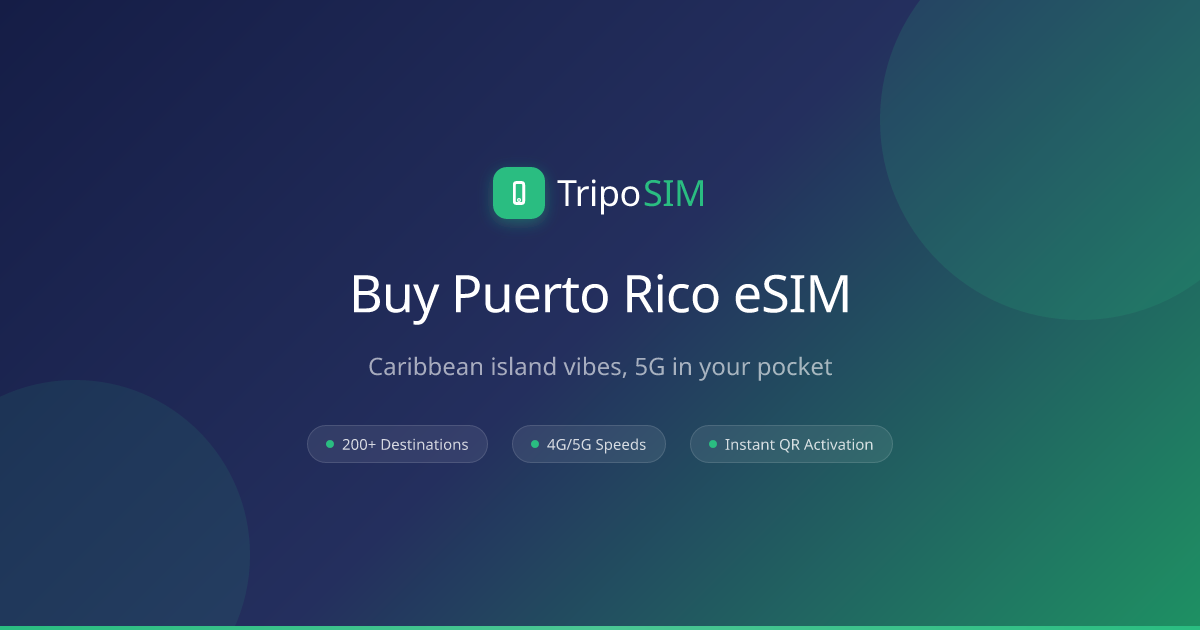 Puerto Rico eSIM — Travel Data Plans from $2 | TripoSIM
