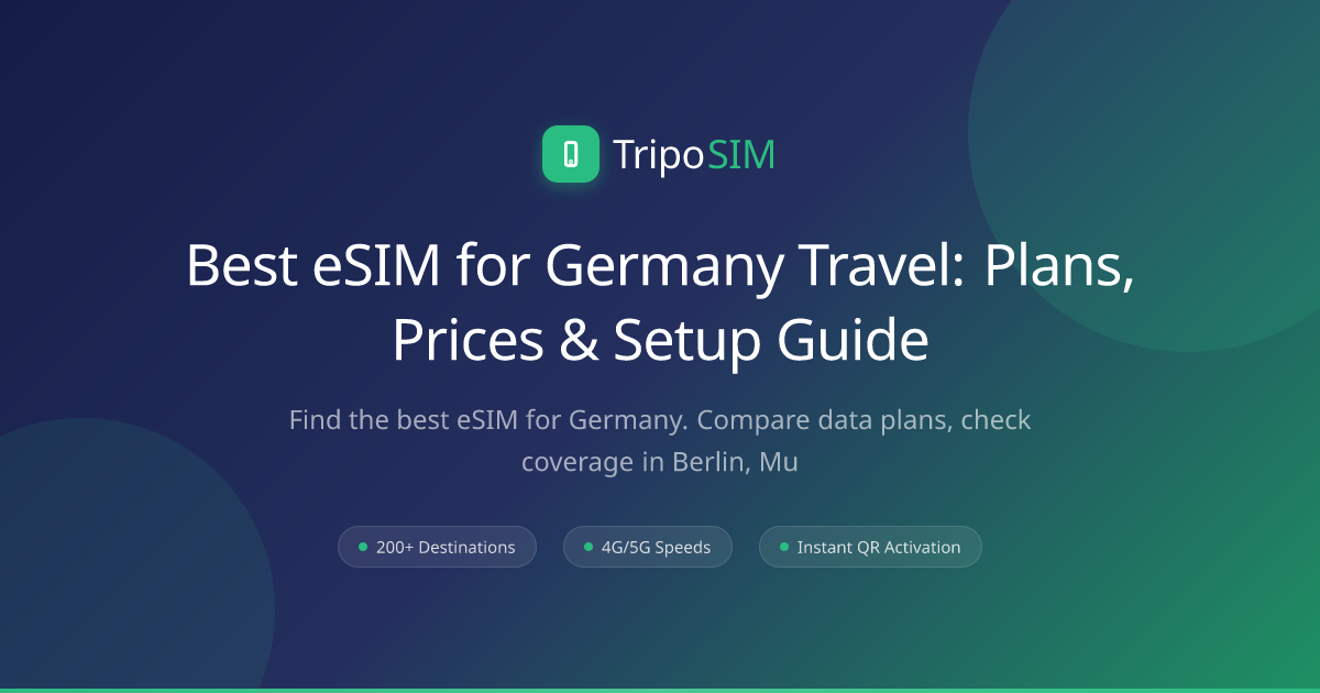 Best eSIM for Germany Travel: Plans, Prices & Setup Guide | TripoSIM