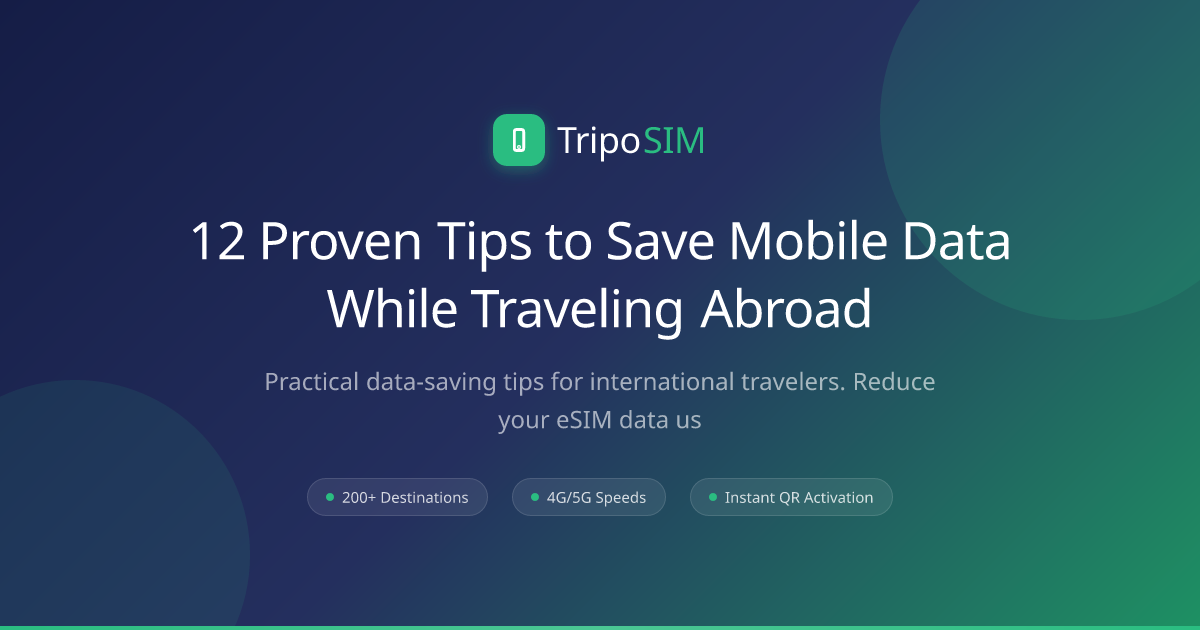 12 Proven Tips to Save Mobile Data While Traveling Abroad | TripoSIM
