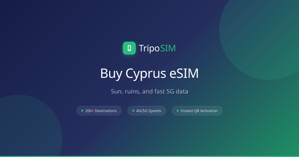 Cyprus eSIM — Travel Data Plans from $2 | TripoSIM